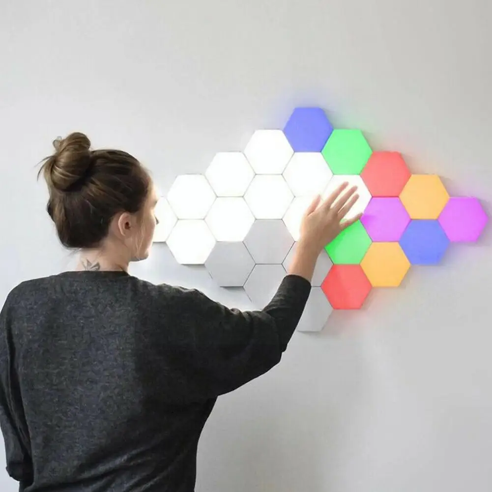 

Wall Lamp Honeycomb Modular Assembly Magnetic Decor sensitive Wall Background Combination Lamp Hexagonal P6M1