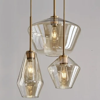 Современные муранского подвеска большой золотой Стекло минималистский