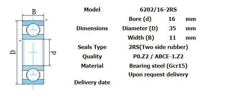 1/10 шт./лот 16 мм-упорные шариковые подшипники 6202-16 2RS 6202/16-2RS 6202 подшипник 16X35X11 мм фрезерный станок с ЧПУ, двигатели постоянного тока, машин, автоматическая 16*35*11