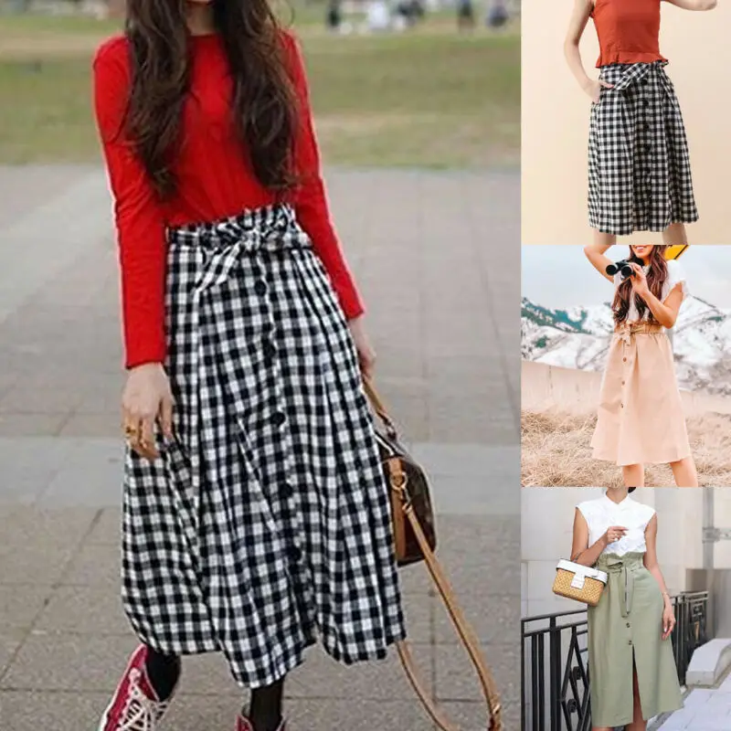 Для женщин классический винтаж мини юбки 2019 Новый сезон: весна–лето модная