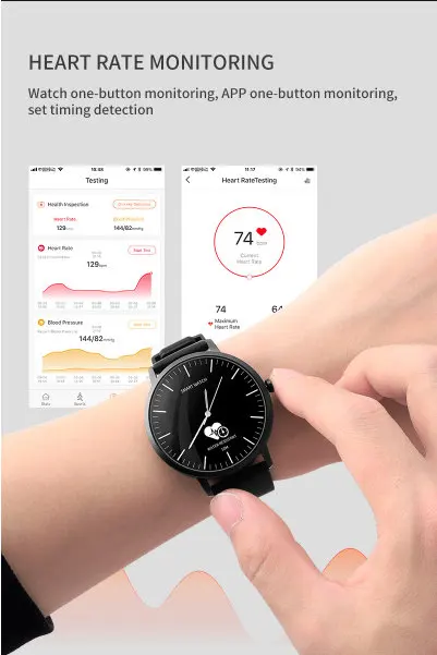 Новые прибытия smart watch Наручные часы в классическом стиле черного и белого цветов монитор сердечного ритма фитнес трекер сна Смарт-часы с мониторингом