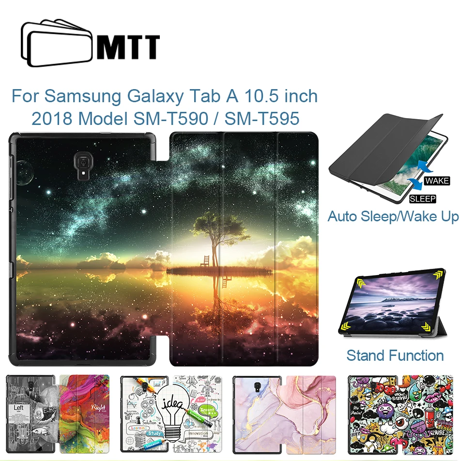 

MTT чехол из искусственной кожи для Samsung Galaxy Tab A 10,5 дюйма 2018 T590 T595 SM-T590 SM-T595, Магнитный флип-чехол для планшета