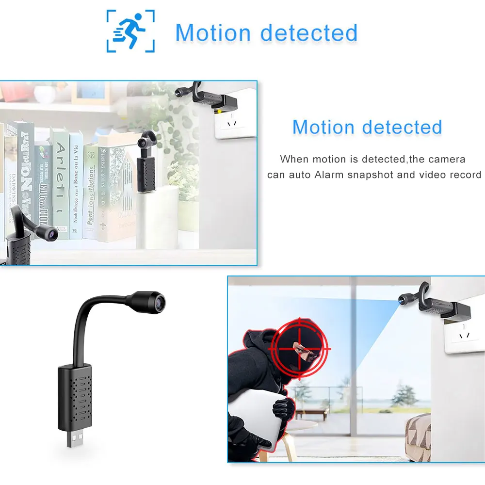Мини Wi-Fi-камера с USB-интерфейсом HD 1080P 360 градусов | Электроника