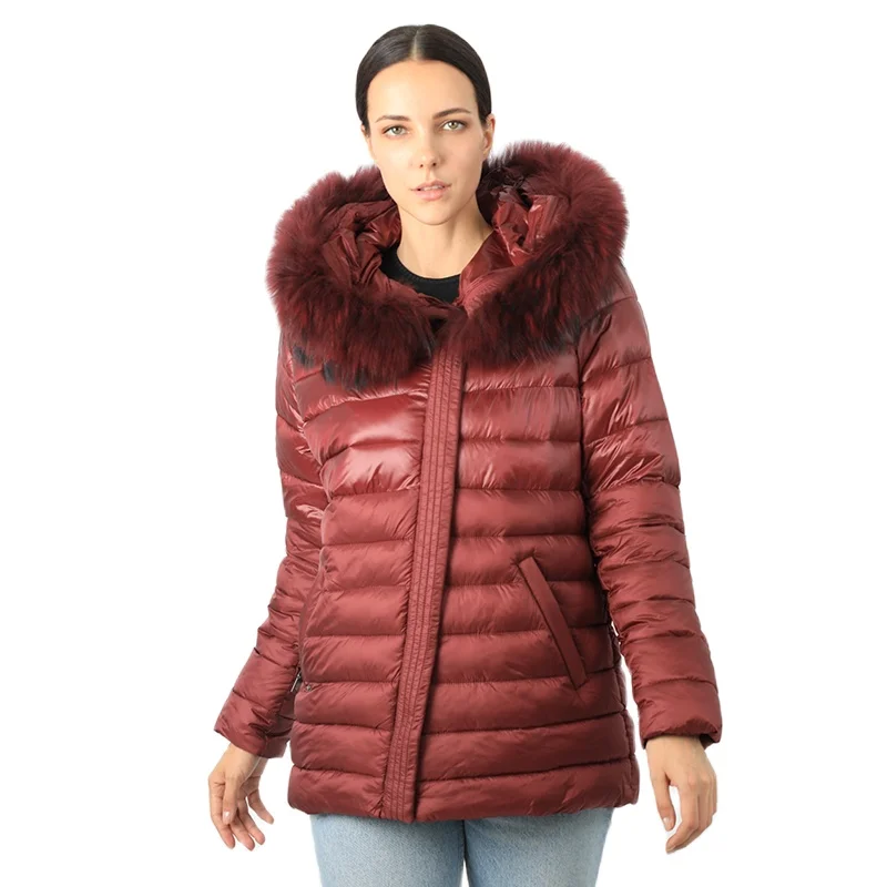 Short Warm Coat Women Down Jacket Real Fur Female Cotton High Quality Outwear Windproof Office Lady Quilted Clothes  17-52