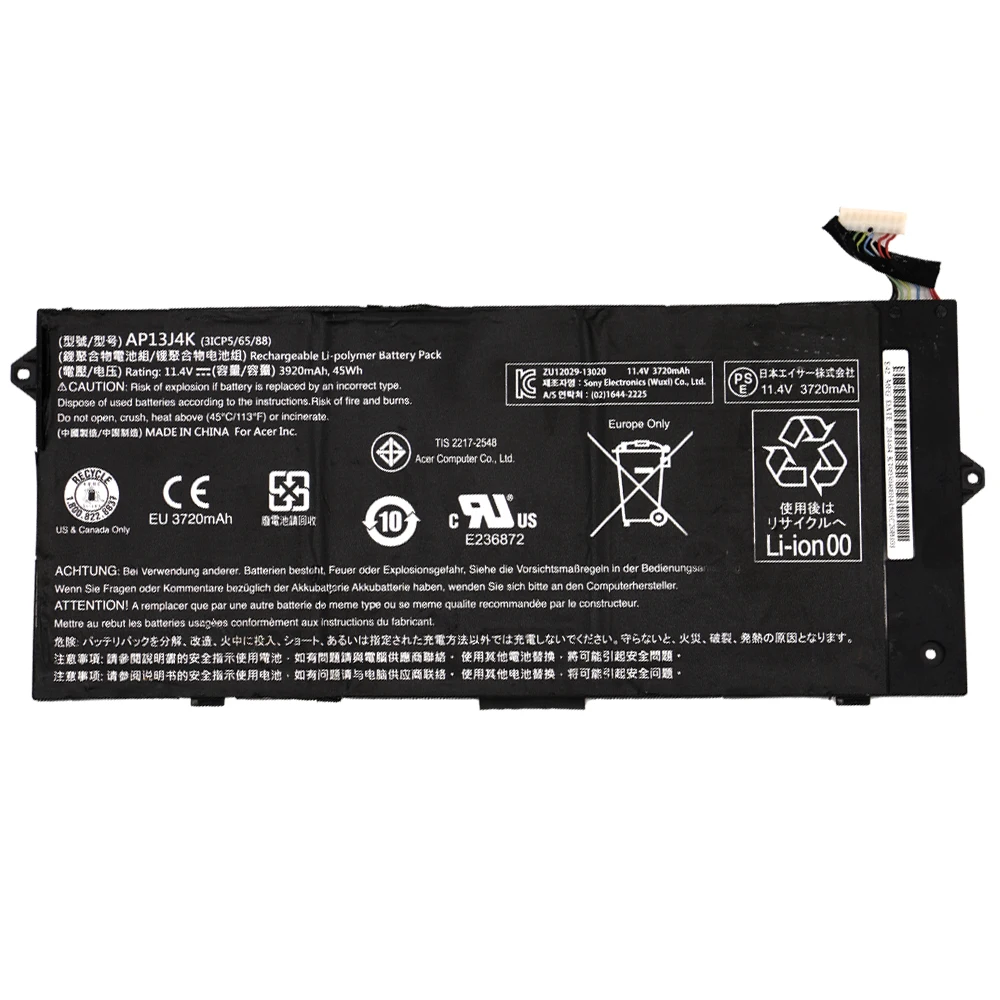 Аккумулятор для ноутбука SHUOZB AP13J4K AP13J3K 11 4 в 3920 мА/ч Acer Chromebook C720 C720P C740 ноутбуков с