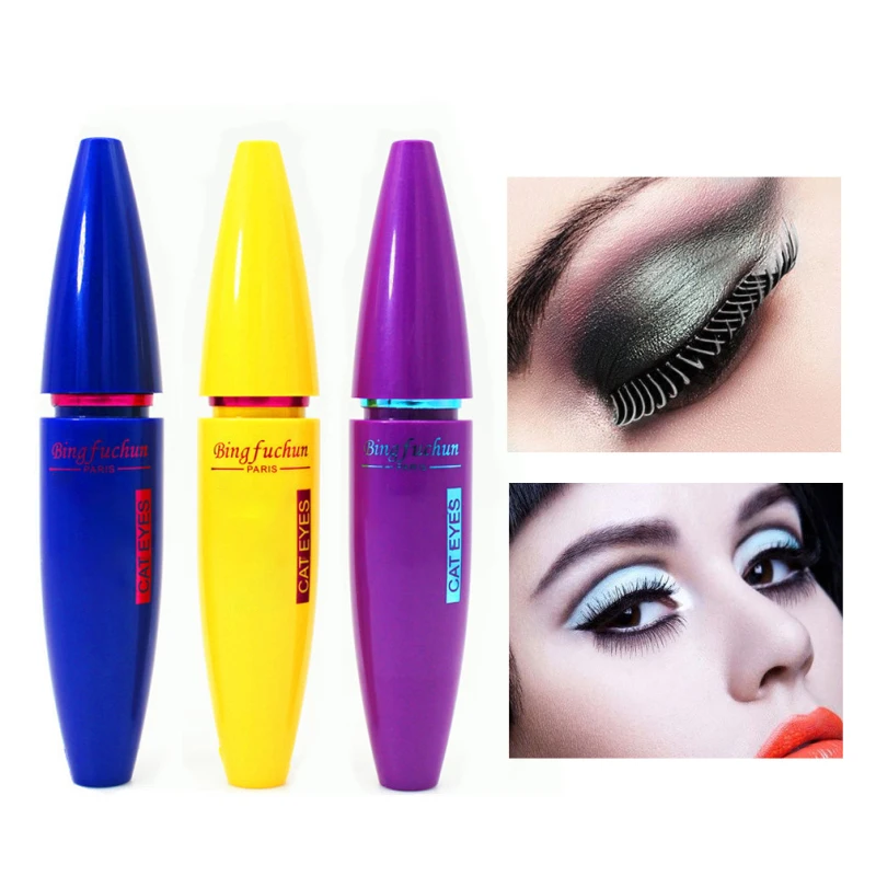 1pc Black Fiber Lash Mascara waterproof anti sweat Curling Lengthening Thick Waterproof Colossal mascara TSLM1 |