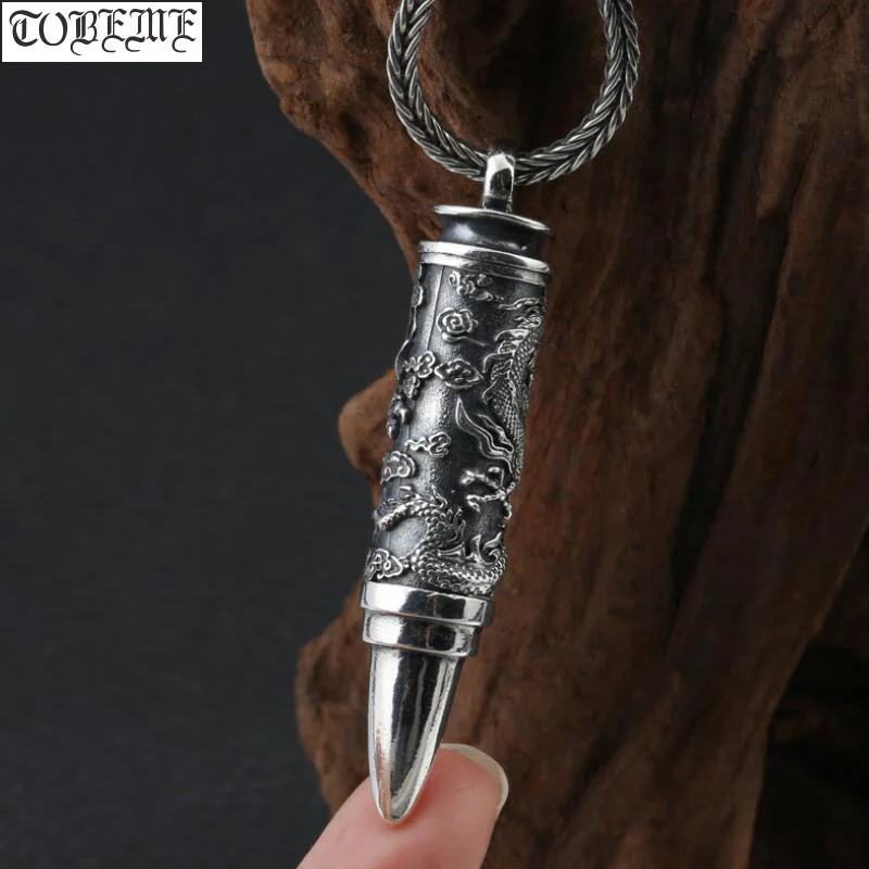 100% 925 серебряный дракон кулон ожерелье тибетский ГАУ буддийский молитвенный ящик