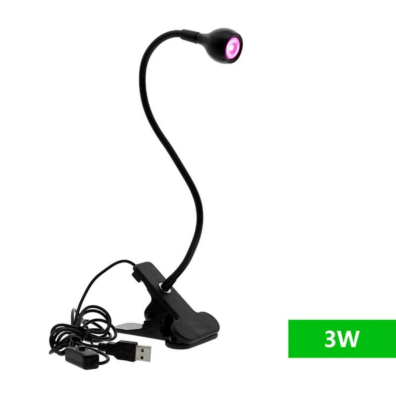 

3W Optical Microscope LED Table Clip Light Source USB Desk Clip-on Dimming Spotlight,Warm White