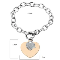 new love heart charms bracelets women gold silver color bileklik brand bracelet bangle jewelry europe american style jewelry
