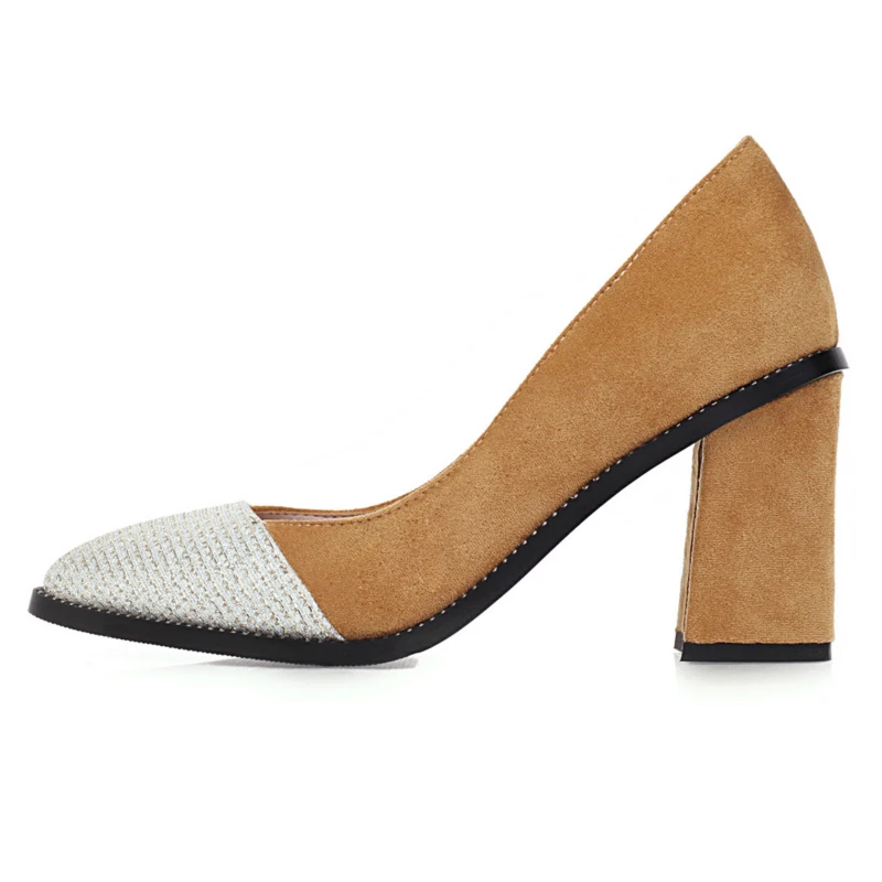 Classic Women Heels Shoes Elegant Pumps Fashion Suede Heeled Woman Office Party Large Size 34- 45 46 47 | Обувь