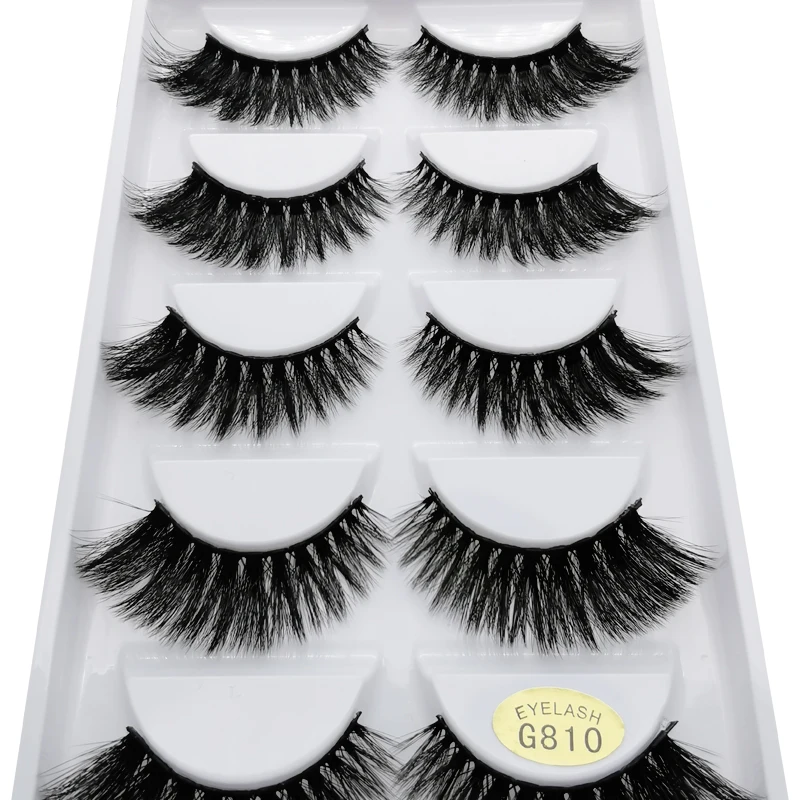 YSDO Lashes 1 коробка норковые ресницы натуральные длинные 3d норковые ресницы ручной работы накладные ресницы Пластиковые Хлопковые Стебли макияж, накладные ресницы G8 - Цвет: 810