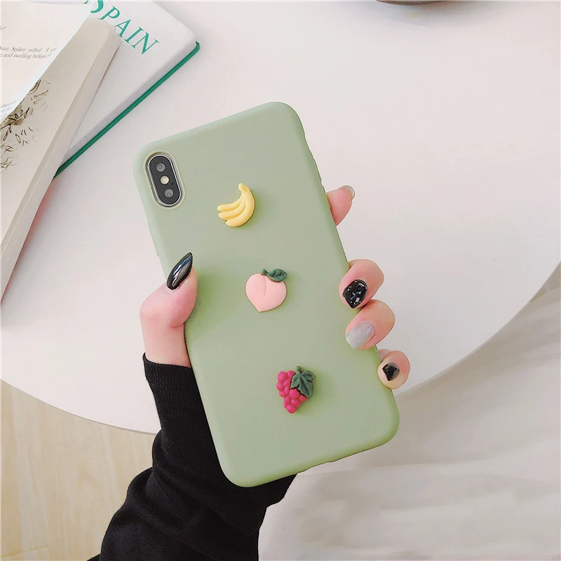 Lovebay 3D карамельный цвет банан персик мягкий чехол для телефона iPhone 11 Pro XS MAX XR X