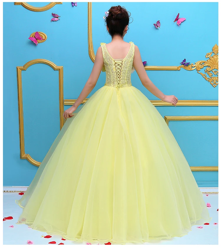 Vestidos 15 anos желтый бальное платье Бальные платья v-образный вырез Дебютант сладкий 15 лет платье для выпускного бала Сделано