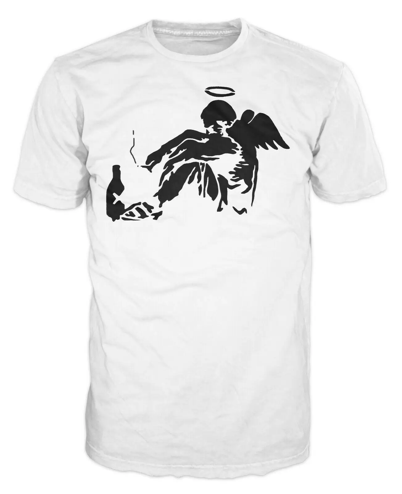 Page One/Повседневная летняя хлопковая Футболка с круглым вырезом и надписью Banksy Fallen