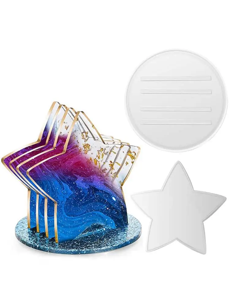 

Five-pointed Star Coaster Silicone Mold+High Quality Mat Mold holder Silicone Mould Diy Crafts Decorations Making Tools Kit #W0
