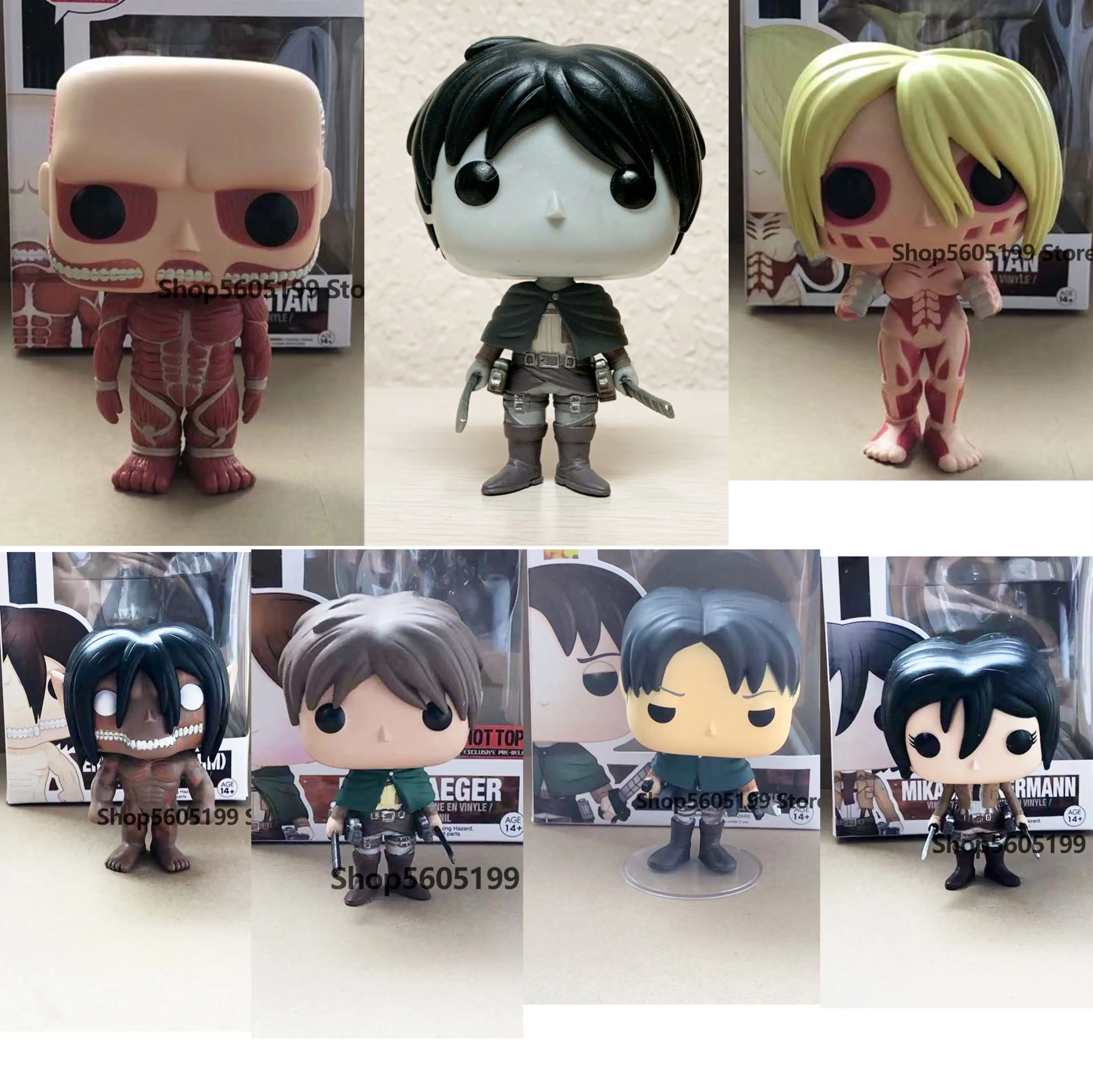 Поп атака на Титанов Mikasa Ackermann Levi Эрен Jaege колольный сальный Титан женский титан с