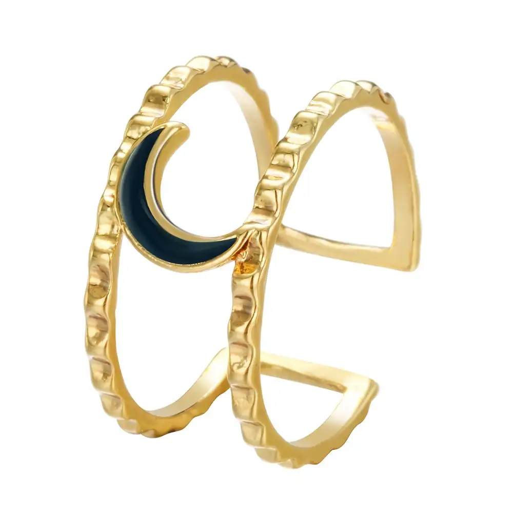 Чандлер античное эмалевое кольцо Глазурь масло Сова Луна Геометрия лист звезда