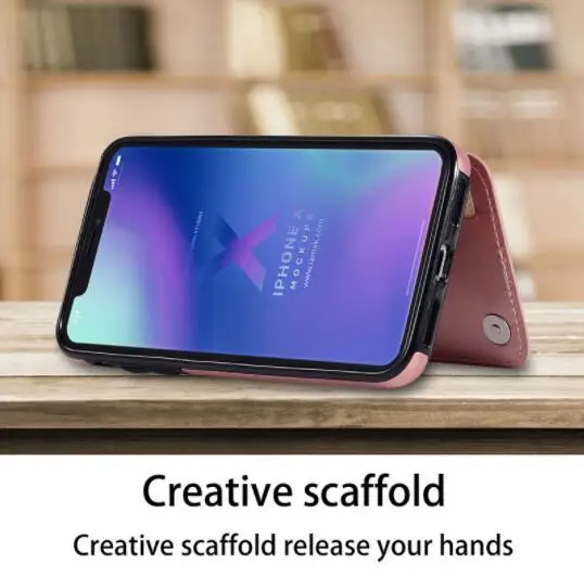Чехол книжка из искусственной кожи для iPhone 7 8 6 S s Plus с отделениями карт накладка