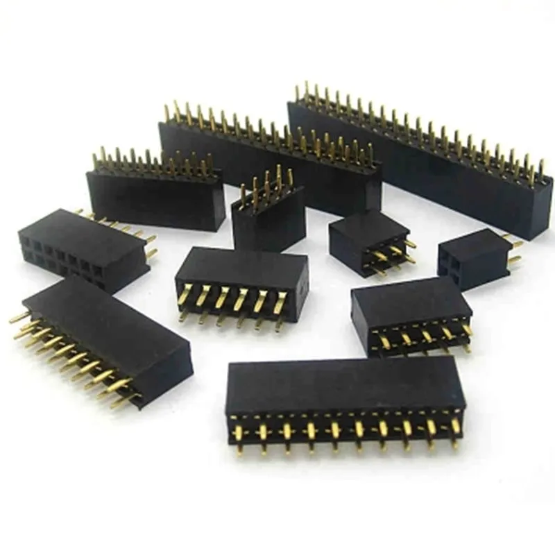 

10pcs 2.54mm Double Row Pin Female Header Socket Pitch 2.54mm 2*2p 3p 4p 5p 6p 8p 10p 12p 40p Pin Connector