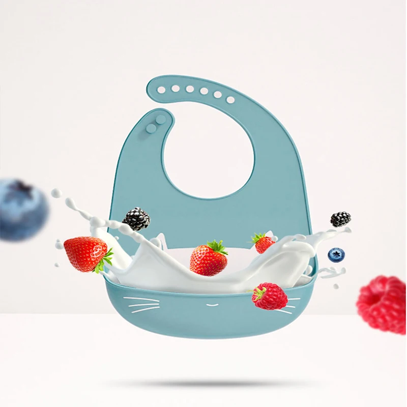 Трёхмерный водонепроницаемый супер мягкий силиконовый детский нагрудник для