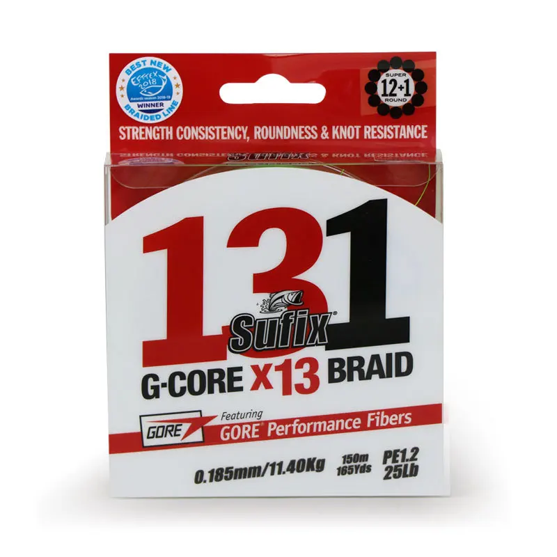 Рыболовная Леска Sufix BRAIDED131G GORE 150 м PE 13 нитей 14 100LB плетеная леска 2019|Рыболовные