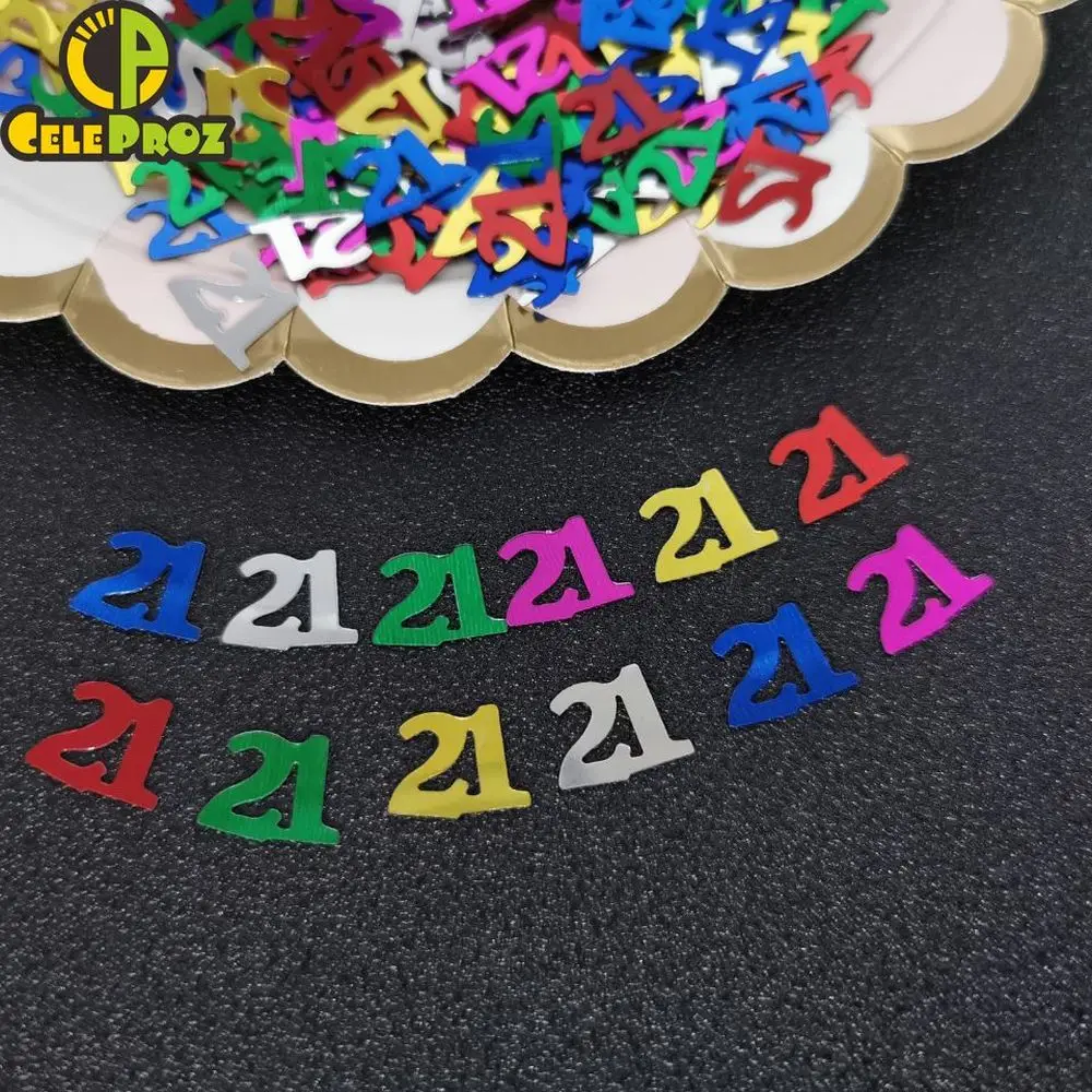 15 г номер 21 конфетти день рождения украшения блестки DIY Twenty One Brithday юбилейные