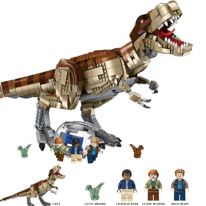 Строительные блоки Мир Юрского периода T.REX 2 фигурки динозавров Lepining 75936 игрушки