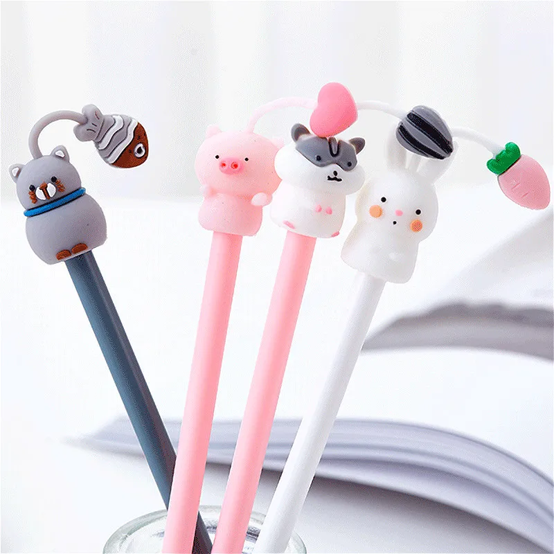 С изображением героев из мультфильмов 1 штука Животные гелевая ручка с милым