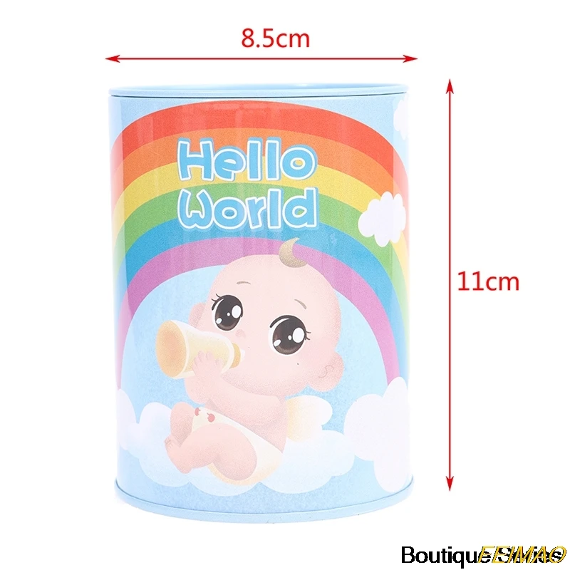 

Piggy Bank Tinplate Box Cute Cartoon Baby Full Moon Birth Gift Box Candy Box