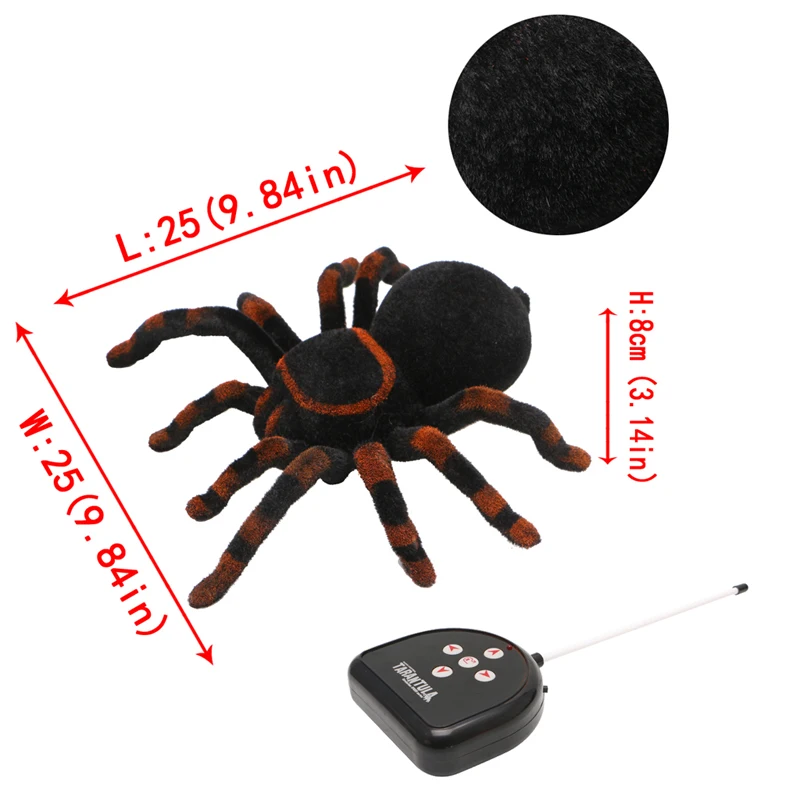 Remote Control Soft Scary Plush Creepy Spider Infrared RC Tarantula Kid Gift Toy Chirden Play toys