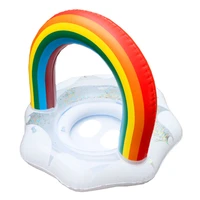 baby sequins rainbow clouds pool float swimming float seat inflatable circle swimming ring tube pool float summer pool toy kids