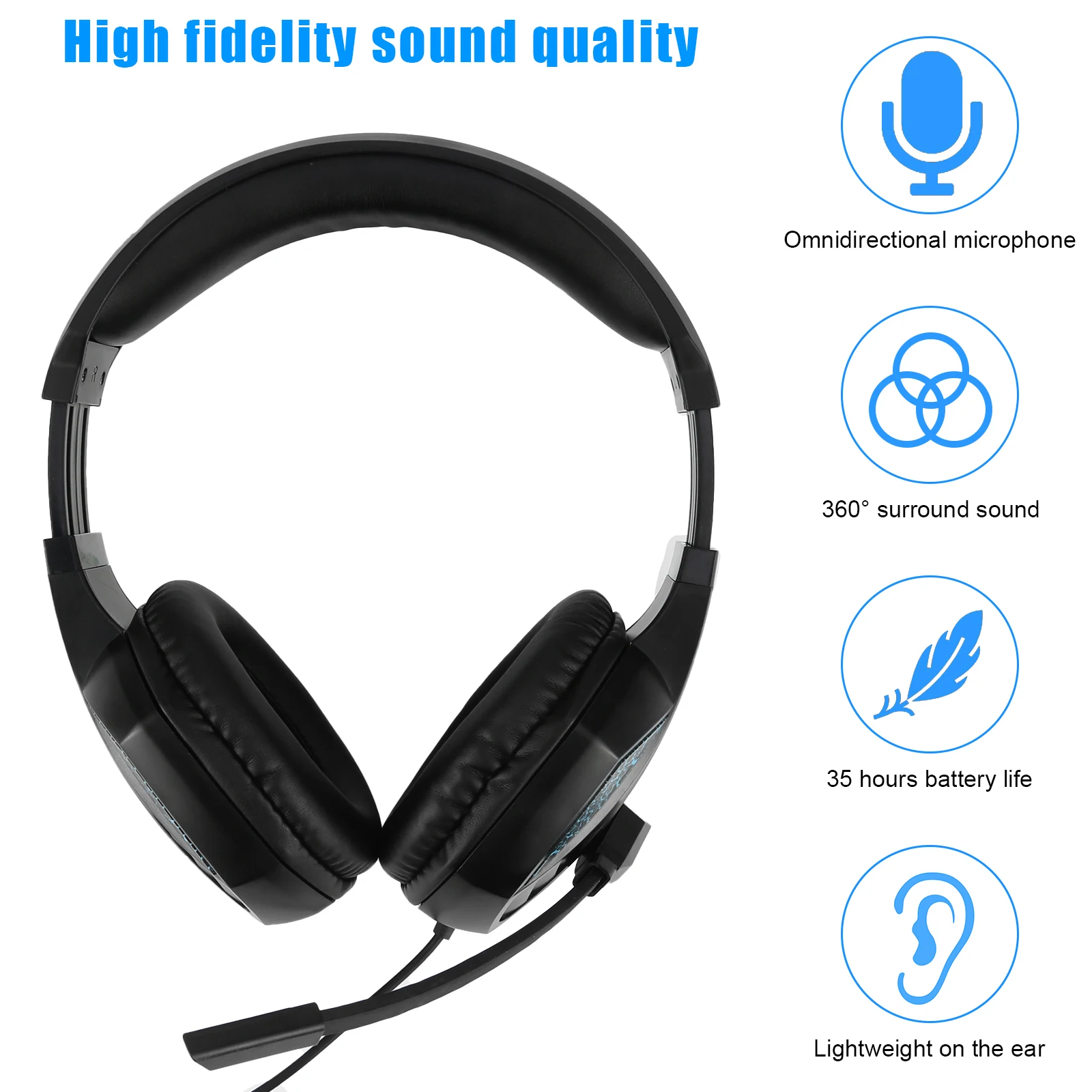 

Gaming Headset Stereo Surround Headphone with Noise-Reduction Microphone for PS4 Xbox One PC Computer