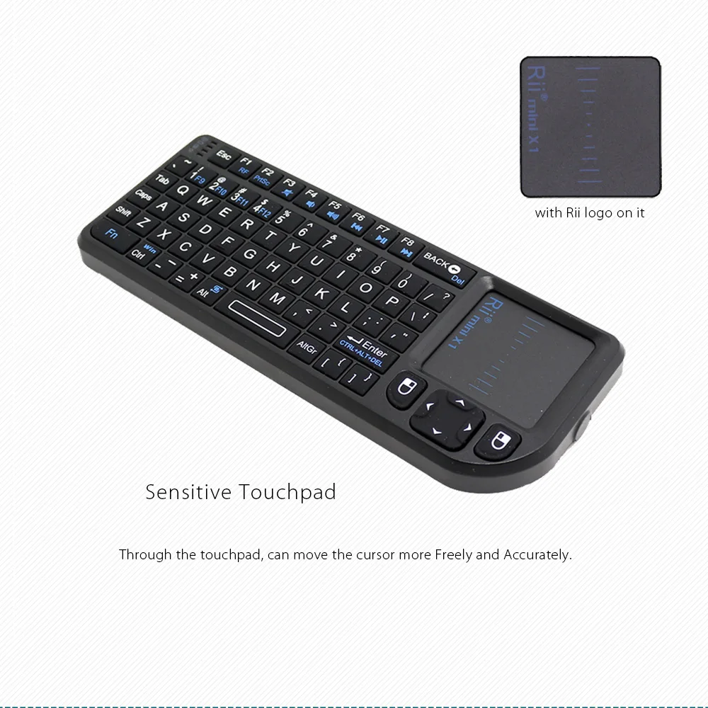 

Rii Mini X1 French Spanish Portuguese Mini Wireless Keyboard 2.4GHz Air Mouse with Handheld Touchpad for Android TV Box Mini PC