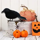 Имитация Черной вороны, модель животного, искусственная ворона, черная птица, Ворон, реквизит, страшное украшение для вечерние, Прямая поставка 18x10 см