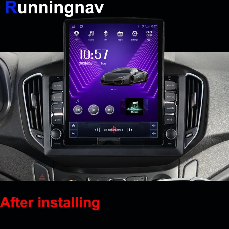 Runningnav For Chery Tiggo 5 2014 2015 2016 2017 2018-2020 Tesla Type Android Car Radio Multimedia Video Player Navigation GPS | Автомобили