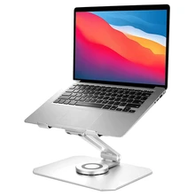 Swivel Laptop Stand Desk Riser 360 Rotation Multi-Angle/Height Adjustable Aluminum Computer Stand for MacBook Pro Air, Dell, HP