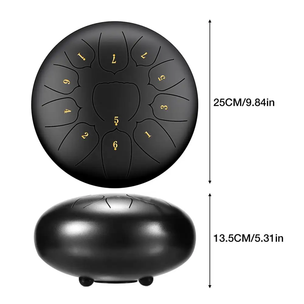 10 дюймовый мини-барабан 11 тон Сталь язык барабан Handpan инструмент с мягким сумка и