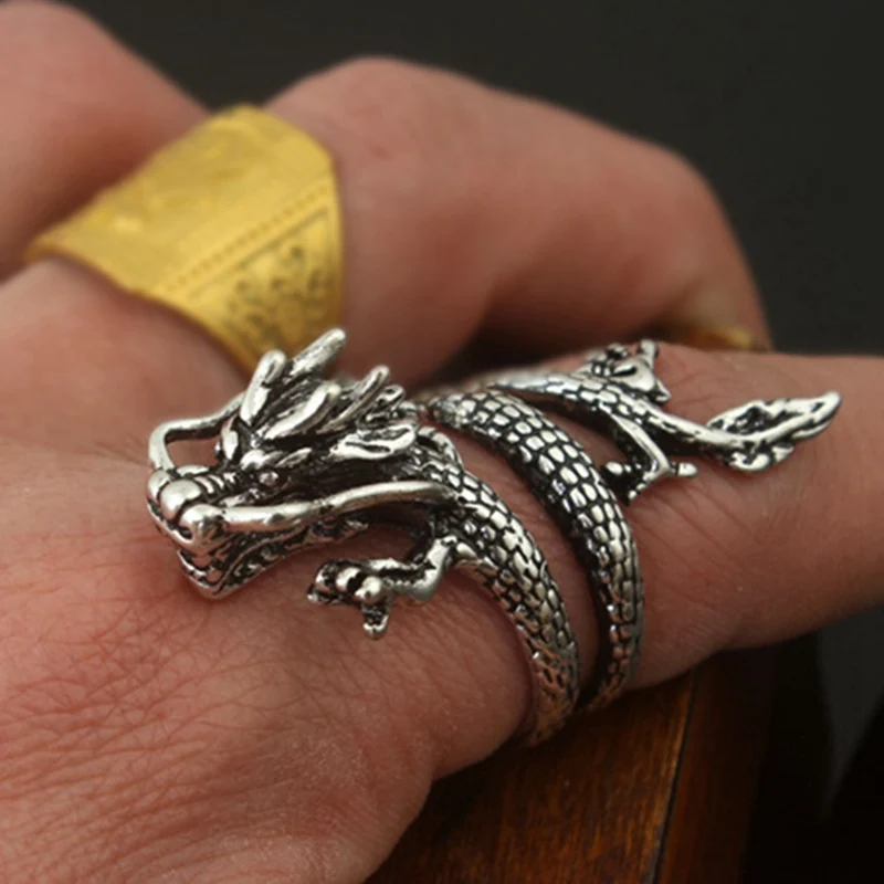 Кольцо мужское с китайским драконом 1 шт. | Украшения и аксессуары