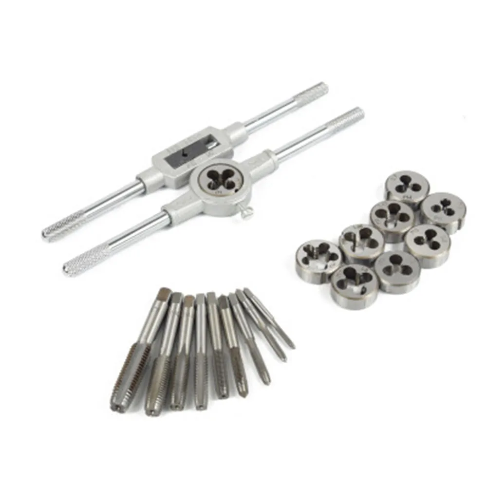 20pcs/lots Tap and Die Set Screw Thread Plug Taps Wrench Alloy Steel Hand Tapping Tools Drill | Инструменты