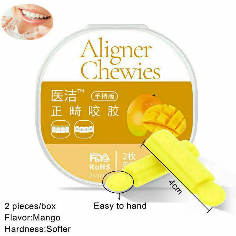 

Стоматологический тренажер Chewies Retainer Ортодонтические зубные скобы желтый-аромат манго (мягкий)