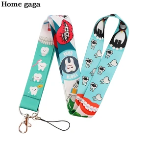 DB513 TOOTH CARE Lanyard Buttons Phone Holder Cool Neck Strap With Keyring ID Card DIY Dentist Strap in Pakistan