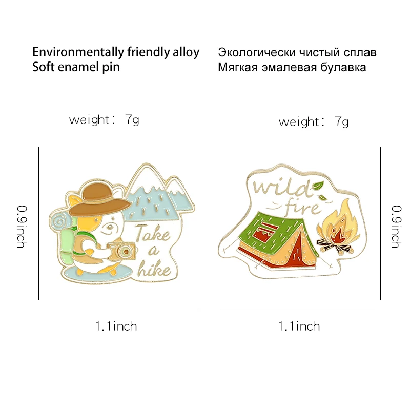 Пеший Туризм Explorer эмали штырь на открытом воздухе дикий походный костер значок