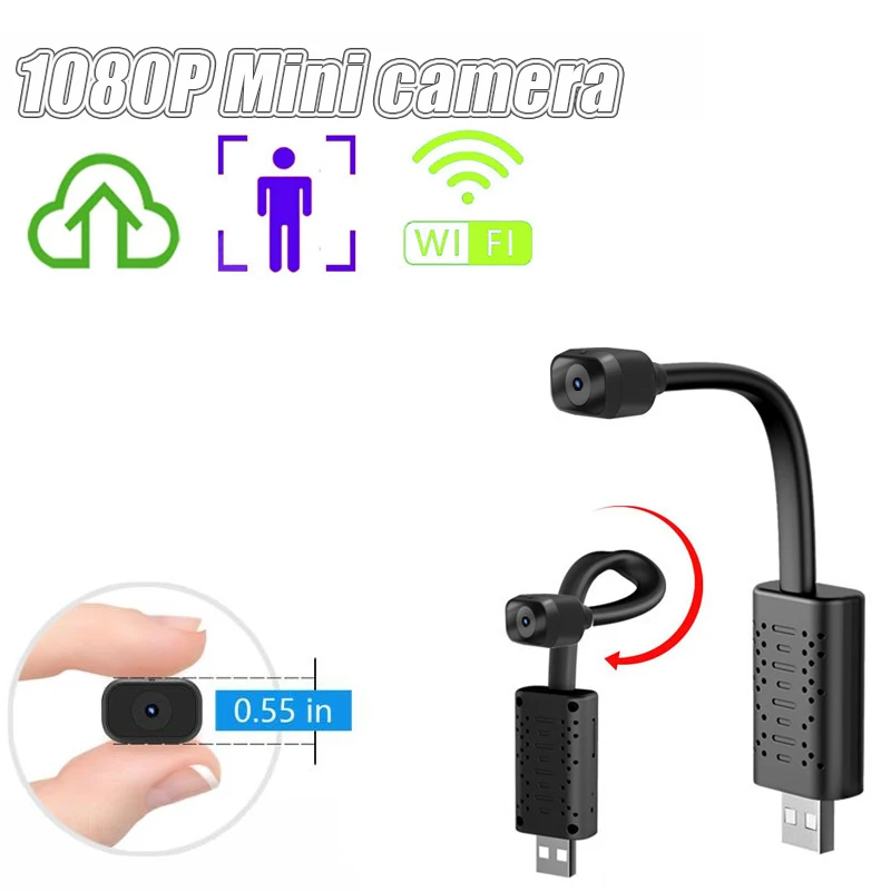 

U22 HD1080P wireless wifi mini camera Night Vision Motion Detection camcorder USB AI Human Body Loop Recorder