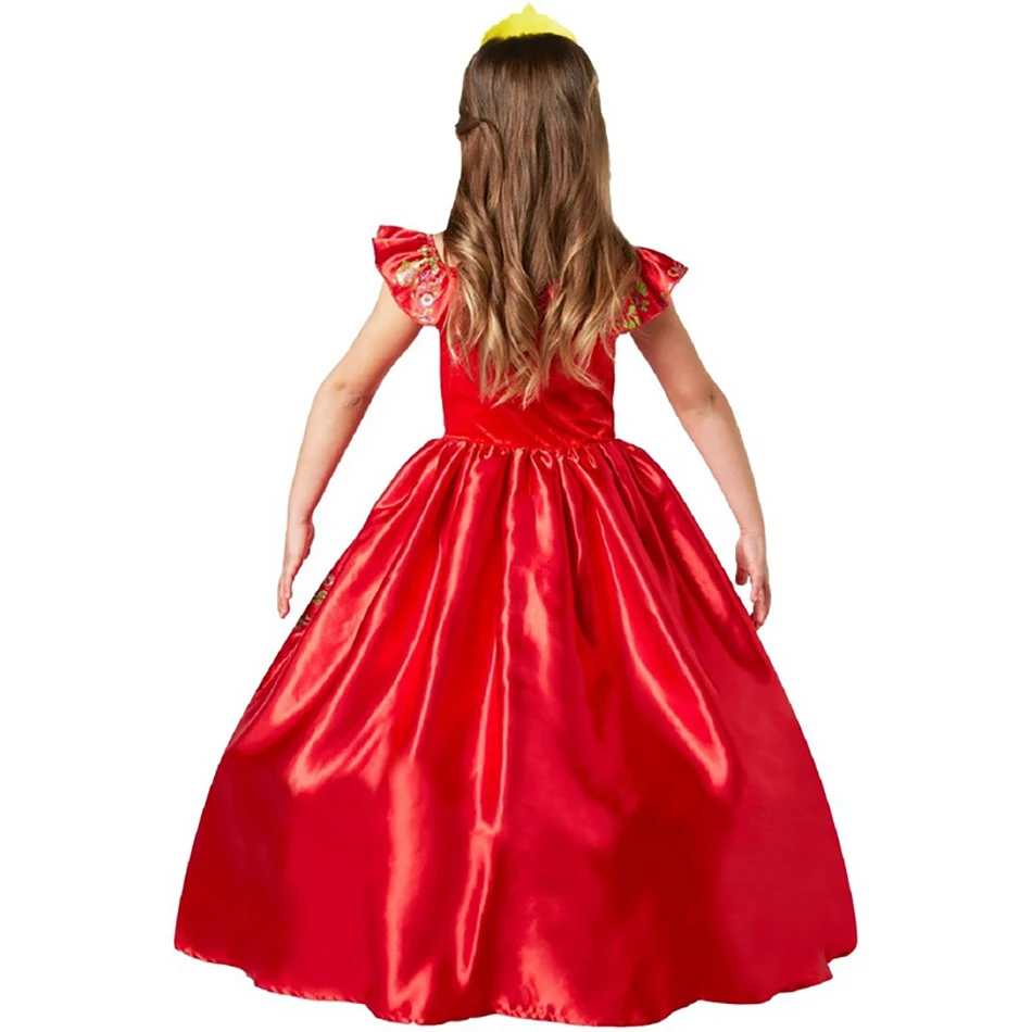 Girl Classic Princess Elena Red Cosplay Costume Kids of Avalor Dress Children Sleeveless Party Halloween Ball Gown Outfits | Детская