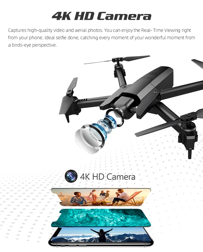Global Drone GW106 Профессиональный 4K Дроны с камерой HD RC вертолет складной FPV Квадрокоптер Дрон VS SG106 SG907 E58 E520