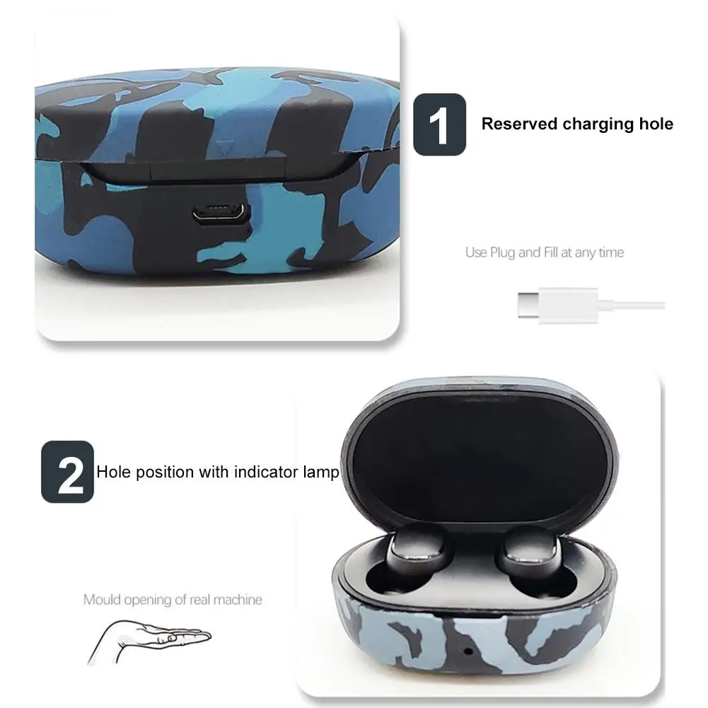 2019 Newest Camouflage Silicone Case Redmi Protective Cover Earphone For Xiaomi Airdot TWS True Wireless | Электроника