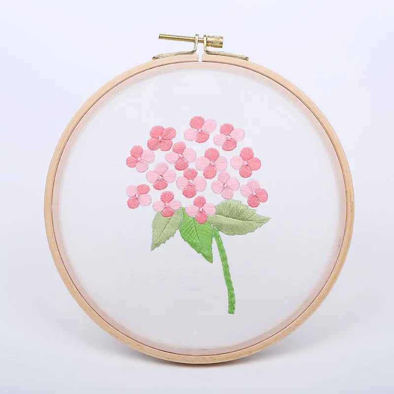 DIY Embroidery Flower /leaf Handwork Needlework for Beginner Cross Stitch Kit Ribbon Painting Hoop Home Decoration | Дом и сад