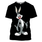 2021 новые Hombres Y Mujeres 3D Conejo с изображением героев мультфильмов Camiseta Verano Fun Animal Conejo Camiseta De Manga