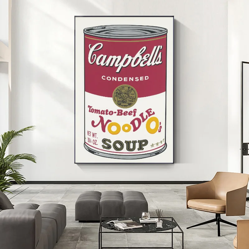 

Andy Warhol Tomato Soup Canvas Painting Abstract Posters Decorative Wall Art Pictures For Living Room Wall Paintings Room Decor