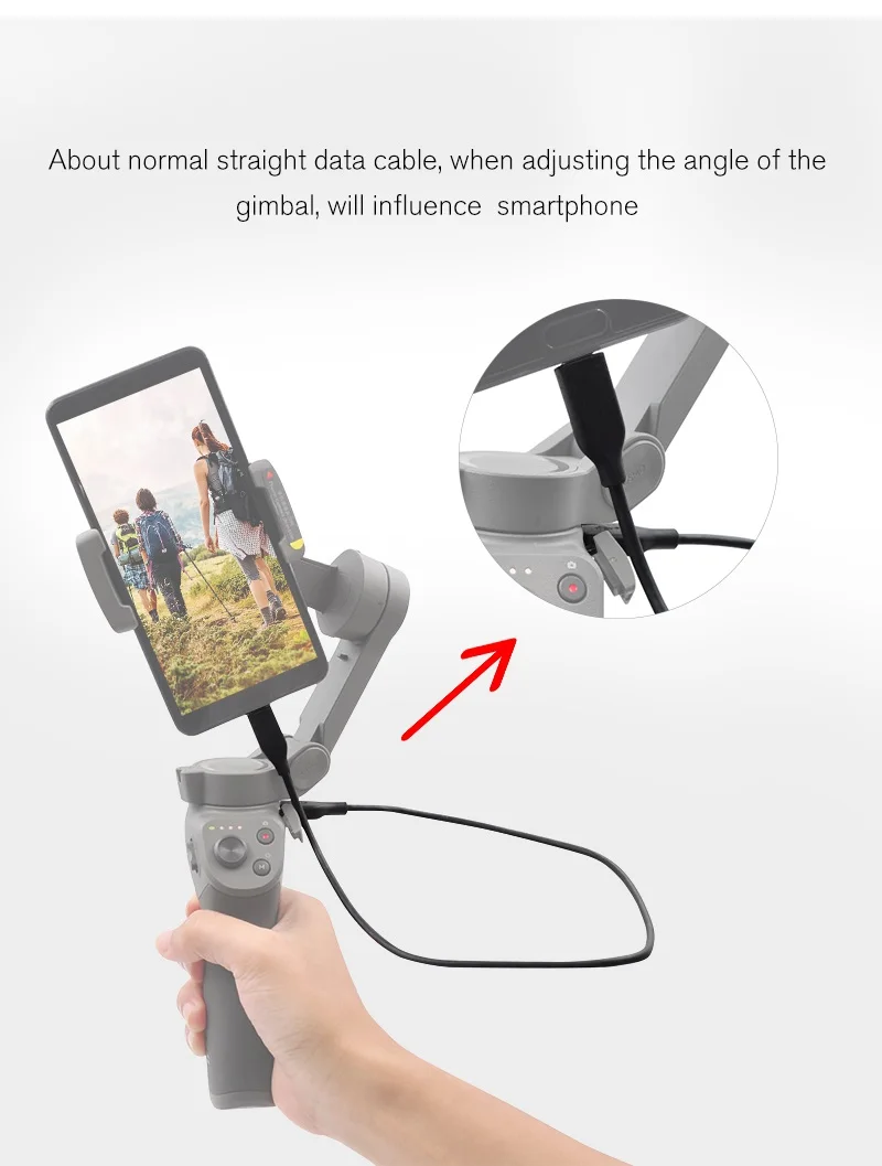 Для DJI OSMO Mobile 3 ручной карданный стабилизатор зарядный кабель 35 см локоть USB зарядное устройство подключить провод DJI OSMO Мобильные аксессуары